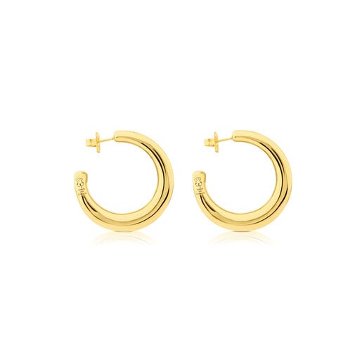 Aretes aro Warm con baño de oro 18 kt sobre plata