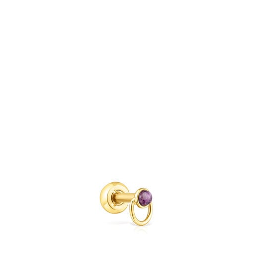 Gold-colored IP steel and amethyst Plump Piercing