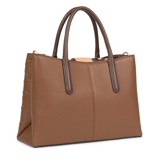 Большая сумка-city TOUS Icon из коричневой и бежевой кожи