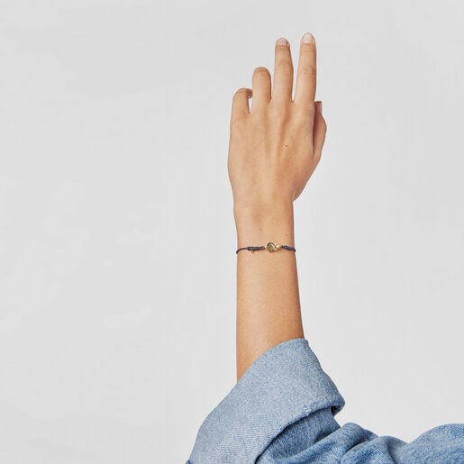 Nylon Virtual Garden Bracelet with labradorite and gold