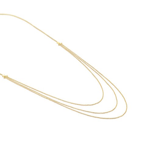 ベアとスターのチャームがついたゴールドのカスケードネックレス TOUS Cool Joy