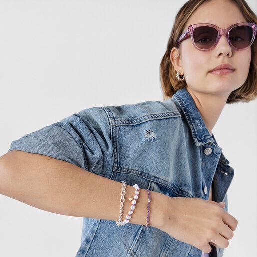 Armband TOUS Joy Bits aus Vermeil-Silber und Amethyst