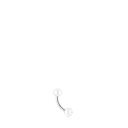 Steel TOUS Pearl ear Piercing with pearls