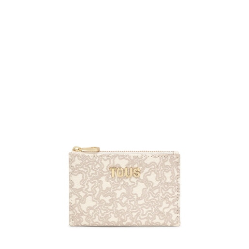 Beige Change purse-cardholder Kaos Mini Lines