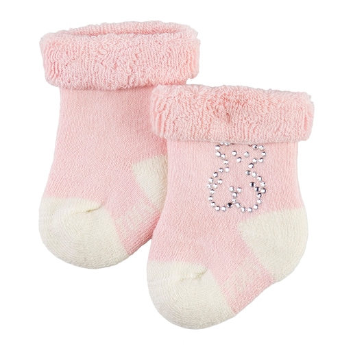 Conjunto de peúgas Urso strass Sweet Socks Rosa