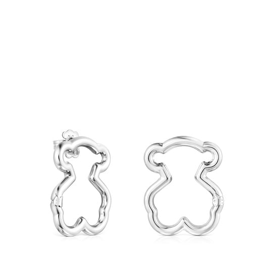 Medium Hold Silver Bear Earrings | TOUS