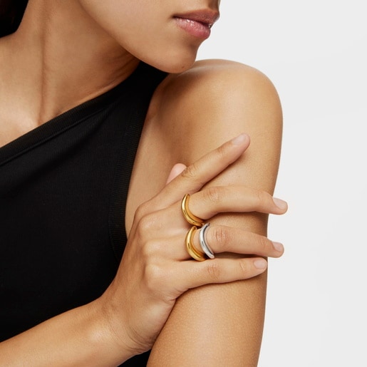 Small Ring with 18kt gold plating over silver Galia Basics