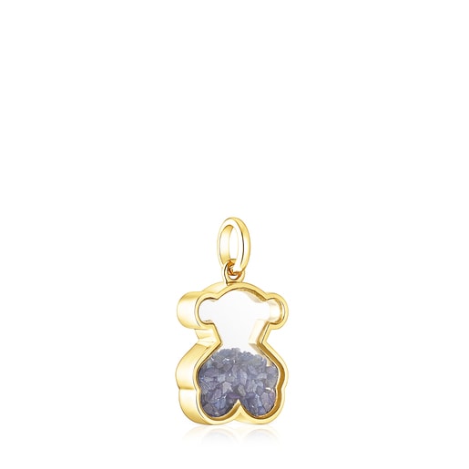 Pendentif Areia en or et saphir bleu