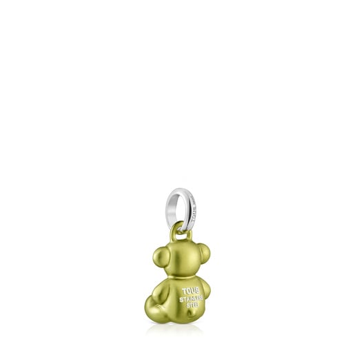 Small lime-green-colored steel bear Pendant Bold Bear