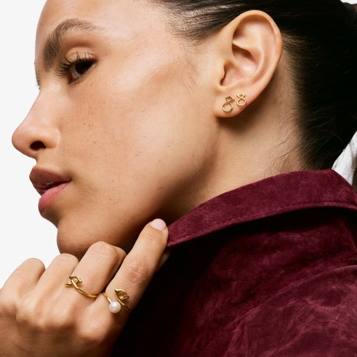 10 mm 9kt gold bear-motif Earrings TOUS Infinity