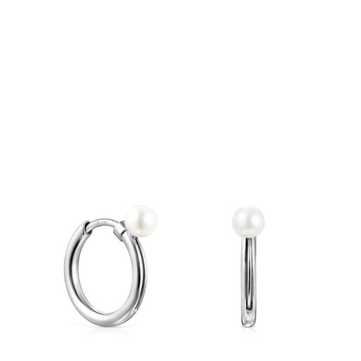 Pendientes aro pequeños de con perla TOUS Basics | TOUS