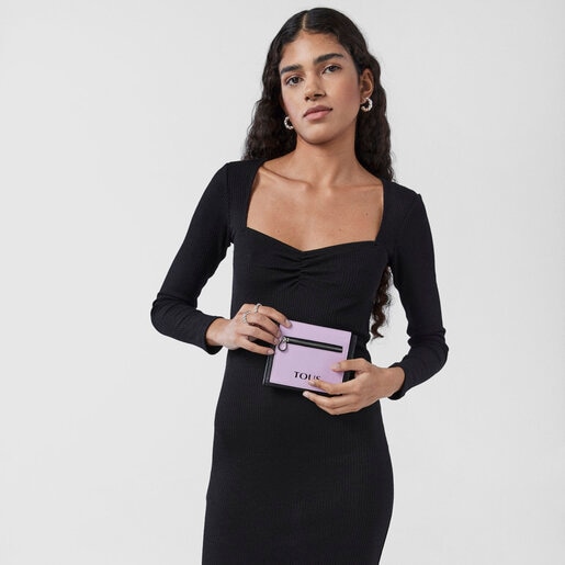 Small black and mauve leather TOUS Empire Wallet