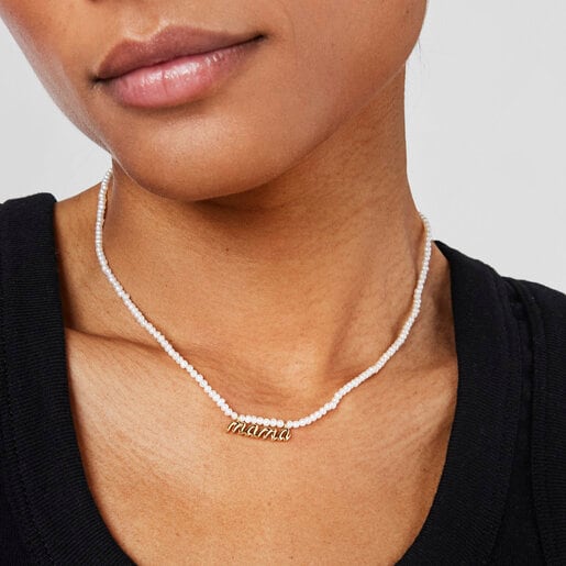 Silver vermeil Mama Necklace with cultured pearls TOUS Mama | TOUS