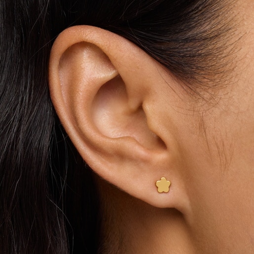 Aretes flor con baño de oro 18 kt sobre plata TOUS Motivos