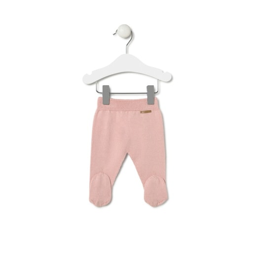 Knitted baby set in Tricot pink stripes