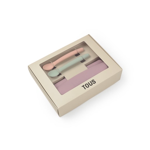 Conjunt de pitet i 2 culleres Food Kit rosa