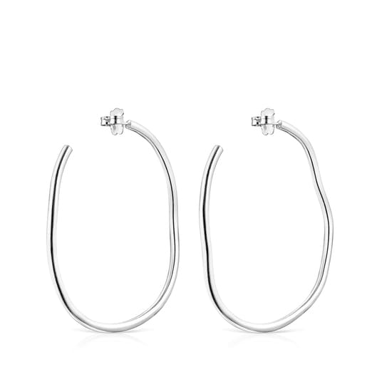 Silver Hav wave-shaped Hoop earrings