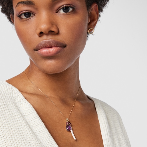 Colgante Luz de oro con amatista y rodolita