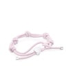Pink elastic Bracelet and silver heart Sweet Dolls