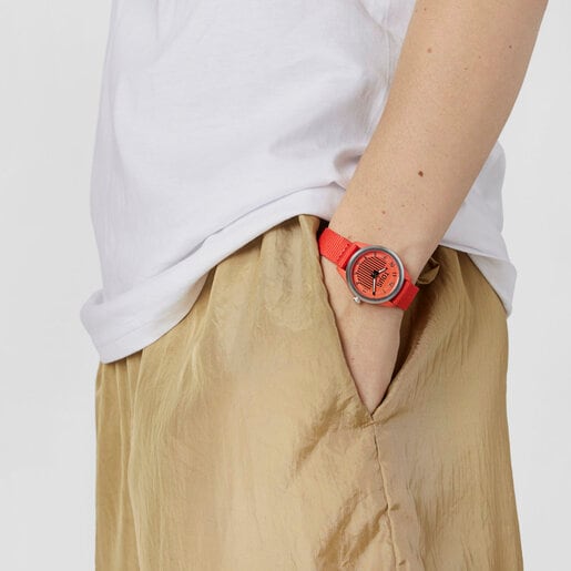 Red Analogue watch Vibrant Sun