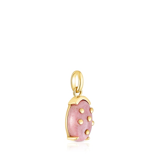 Silver vermeil Virtual Garden Pendant with rhodonite