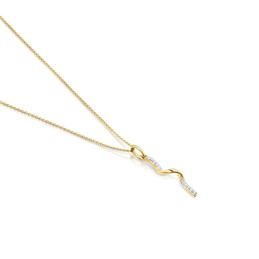 Gold TOUS St Tropez Necklace with diamond spiral | TOUS