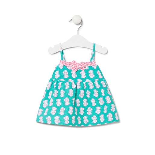 Tous - GirlS Sleeveless Shoulder Strap Dress In Chic Green - Textil
