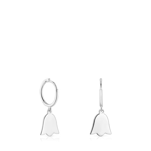 Aretes de aro motivo tulipán de plata TOUS Motivos