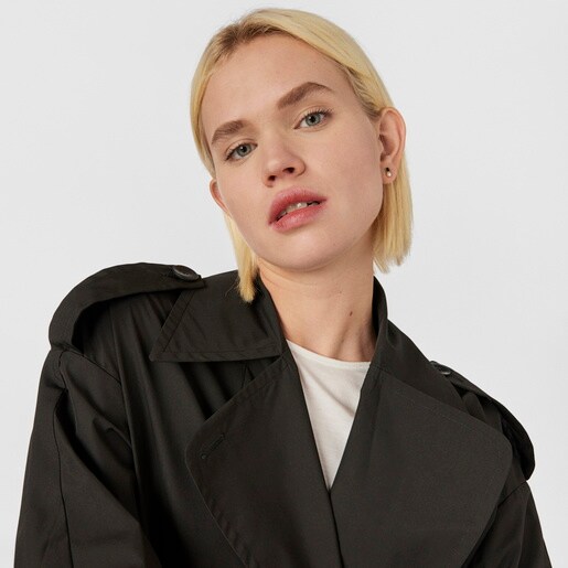 Pendientes con baño de oro 18 kt sobre plata y ónix y perla Glory