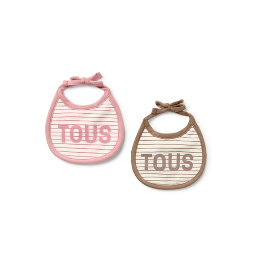 Baby bib set in Classic pink