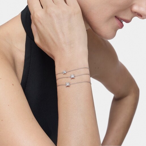 צמיד שרשרת מפלטינה בשילוב יהלום מעבדה 0.37 קראט TOUS Shine LGD