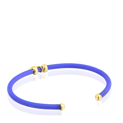 Armband TOUS St. Tropez Caucho mit Stern in Blau und Vermeil-Silber