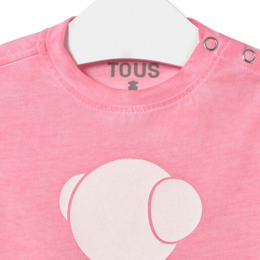 Bold Bear dyed t-shirt in Casual pink