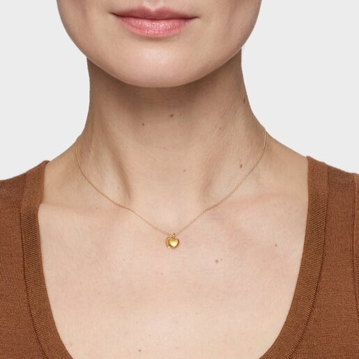 Collar de oro 14 kt doble corazón TOUS Flechazo