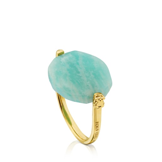 Позолоченное серебряное кольцо Terra с амазонитом