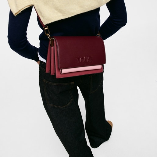 Bandolera mediana burdeos Audree Saffiano