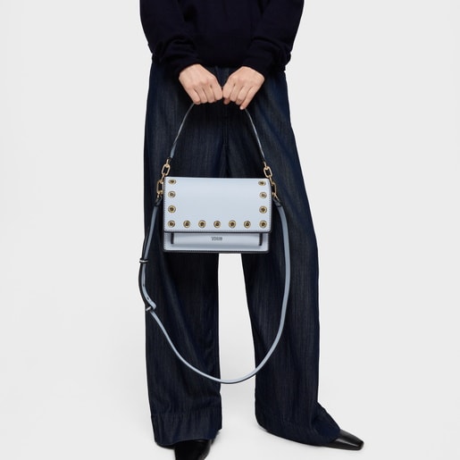 Bandolera mediana azul grisaceo Audree Trampantojo