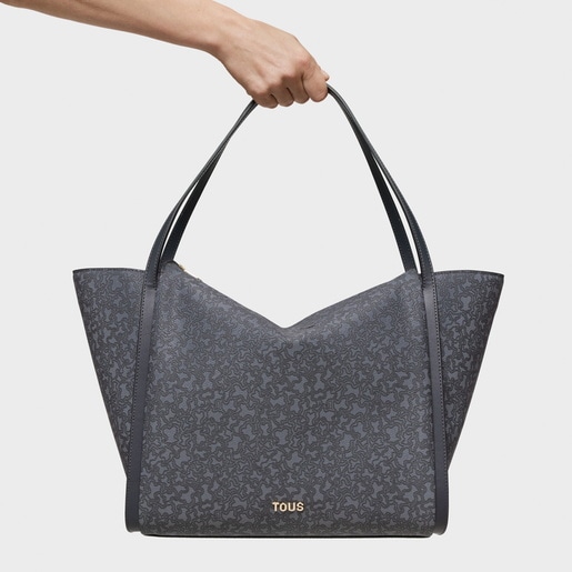 Large dark gray Tote bag Kaos Mini Lines