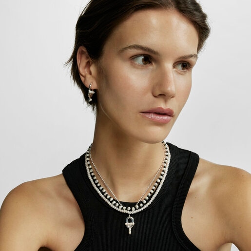 Silver Pendant with cultured pearls TOUS MANIFESTO