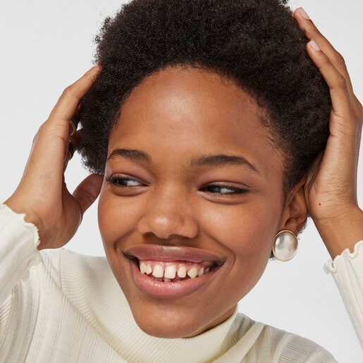 Aretes luna bicolor Luah