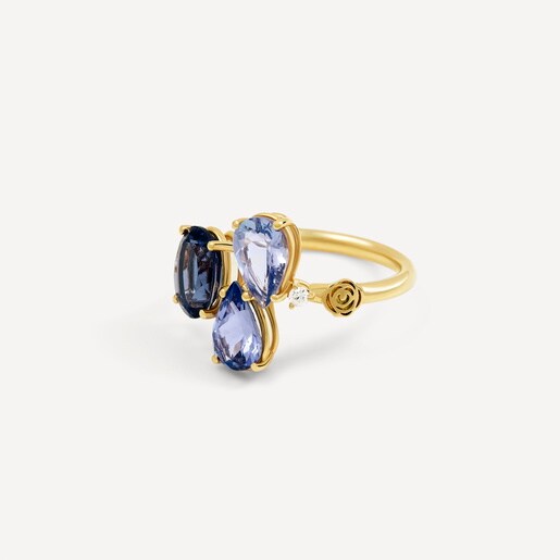 Anillo de oro con iolita y diamantes TOUS ATELIER