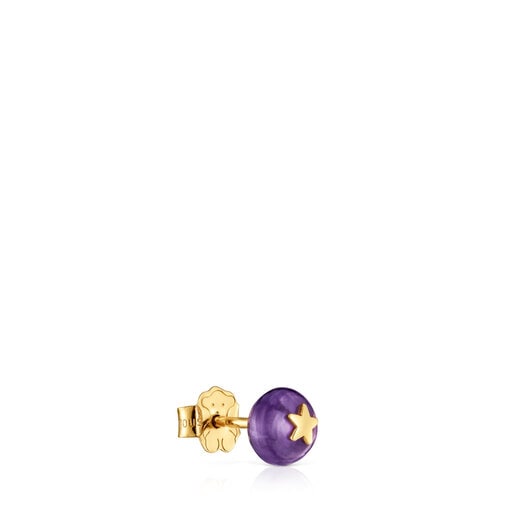 Gold and chalcedony star Single earring TOUS Balloon