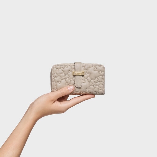 Taupe-colored Wallet Bridge Puffy Bear