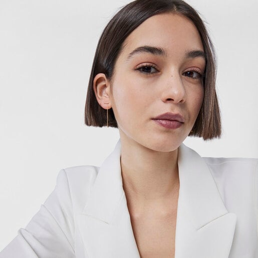 Gold TOUS Cool Joy Earrings with bear and chain