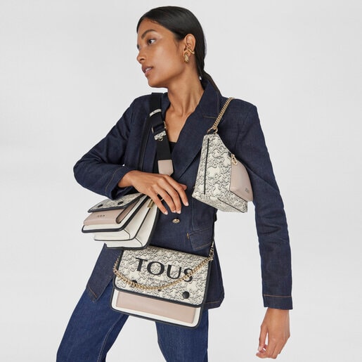 תיק צד TOUS Kaos Mini Evolution Audree בינוני בצבע בז'
