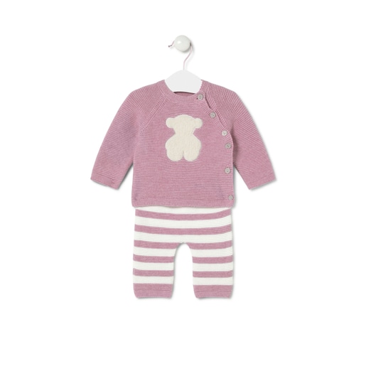 Newborn baby set in Tricot pink
