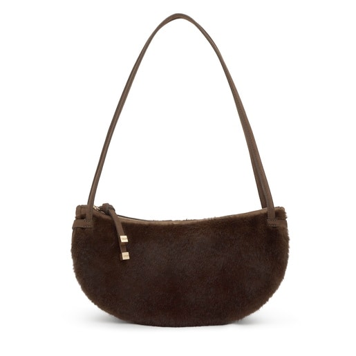 Bolso de hombro marrón TOUS Halfmoon