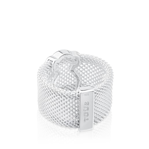 Silver and Steel  Icon Mesh Ring
