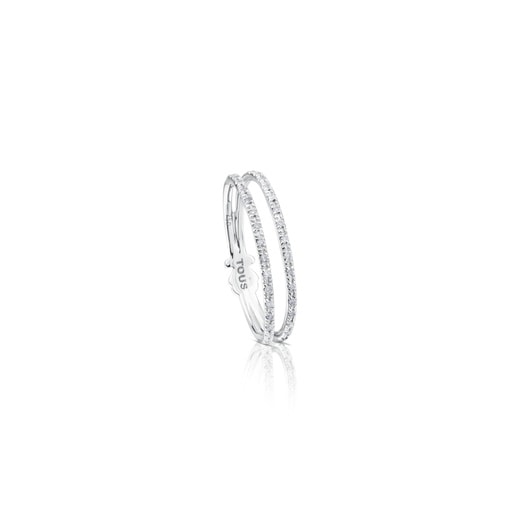 Media alianza de oro blanco con diamantes motivo oso TOUS Diamonds