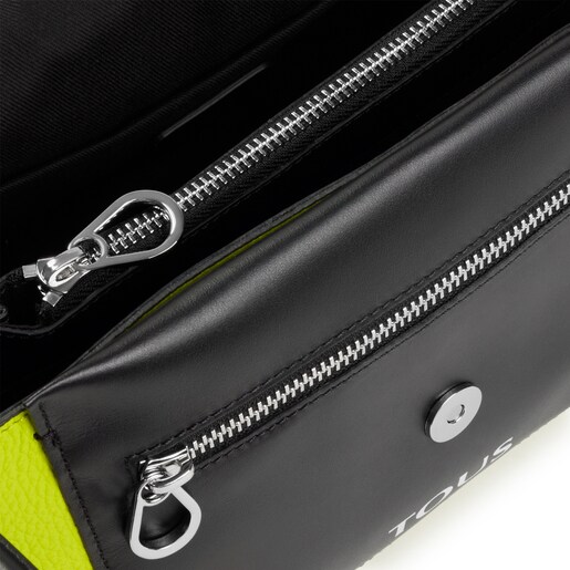 Medium lime and black leather TOUS Empire Crossbody bag